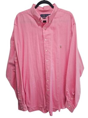 RALPH LAUREN Collared Shirt Chambray Oxford Button Front Long Sleeve Men's 2XLT